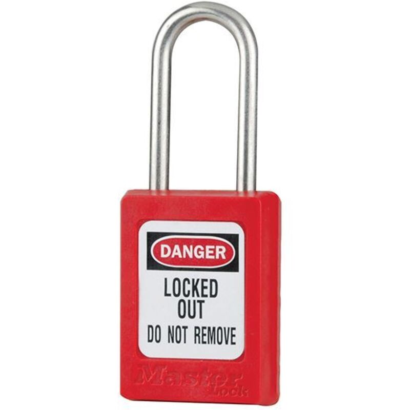 Master Lock Red 1-Lock Lockout Zenex Thermoplastic Safety Lockout Padlock, 5 mm
