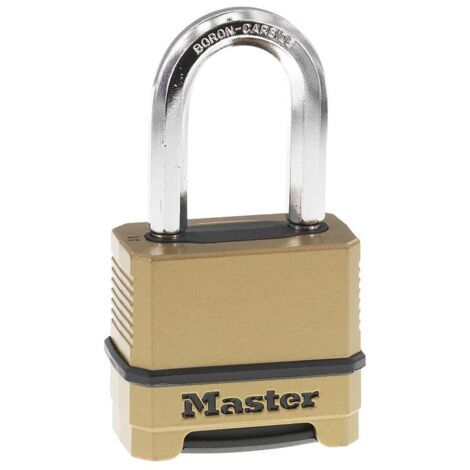Master Lock M175XDLF Lucchetto a combinazione resistente alle intemperie, ripristinabile per uso esterno, finitura in ottone