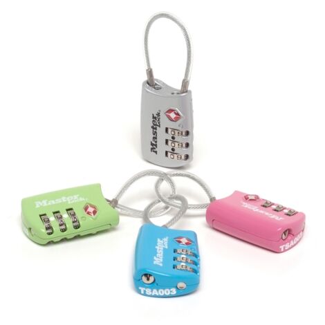 Master Lock Reiseschloß 4688EURD Zahlenkombination TSA farbl sort