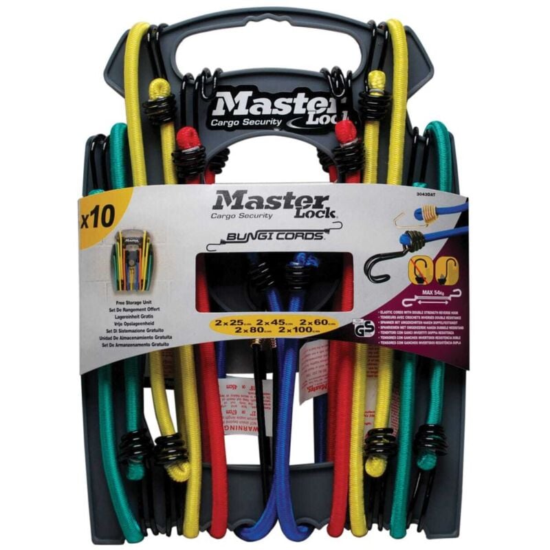 Twin Wire Bungee Organiser Pack Of 10 - Master Lock