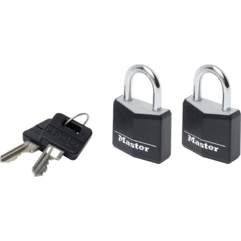 MASTER LOCK Vorhangschloss 9130 EURTBLK Vinyl schwarz, Br. 30 mm, gleichsp. SB-2