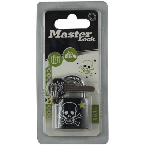MASTER LOCK Vorhangschloss "Skull" mit Schlüssel, Breite 30 mm, verschsp., SB