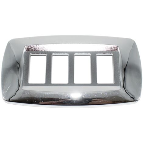 Master Modì para placa Bticino 4 módulos plata brillante MD224