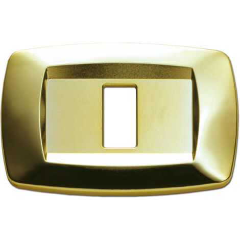Master Modì pour Bticino plaque 1 module couleur laiton brillant MD211
