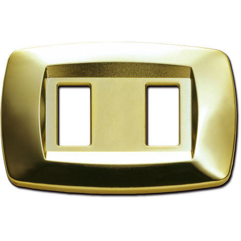 Master Modì pour Bticino plaque 2 modules laiton brillant MD212