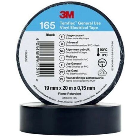 MASTER SRL Nastro Adesivo Isolante Temflex Nero 25X25 Nero