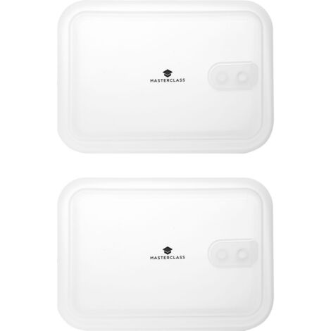 MasterClass All-in-One 2 Coperchi di ricambio de per grandi contenitori de in acciaio inox de 1300 ml, 2000 ml e 2700 ml, con chiusure ermetiche e a prova di perdite de in silicone de a prova di perdi