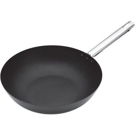 MASTERCLASS Antihaft-Wok, Stahl, schwarz, 30 cm (12 Zoll)