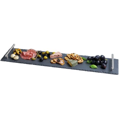 MasterClass Artesà Tavolo de Cucina de Ardesia con maniglie de Acciaio 15 x 60 cm