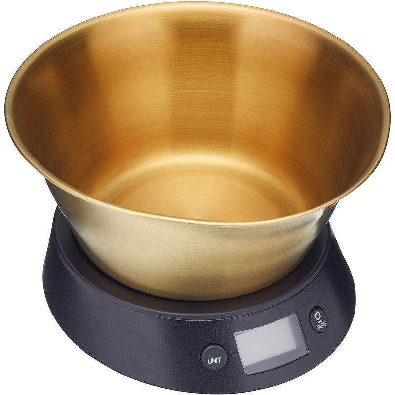 Image of KitchenCraft Masterclass Bilancia da cucina digitale dede Cucina con contenitore dede Acciaio inox color rame, 5 kg - Nero/Bronzo
