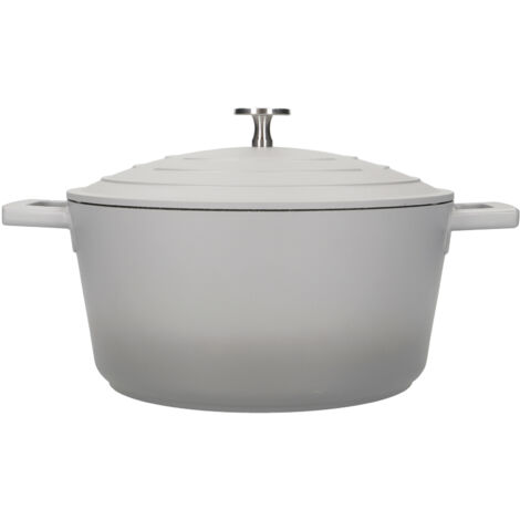 masterclass Casserole légère avec couvercle, aluminium, gris ombré, 4 litres (ronde) (MCMCRD24GRY)