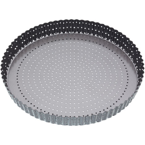 masterclass Crusty Bake Crusty Bake Crispy Bake Non-Stick Baking Rändelform rund de 30cm Quicheform, Grau (Grau)
