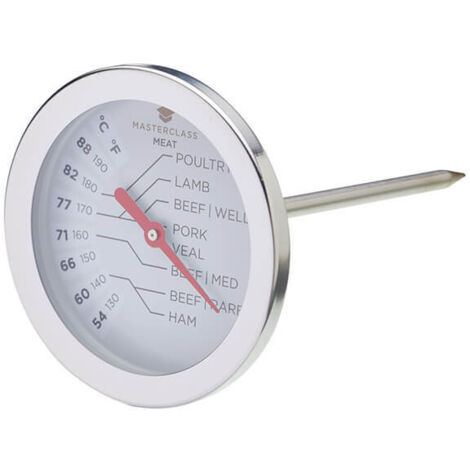 MasterClass Deluxe Stainless Steel 10cm Meat Thermometer
