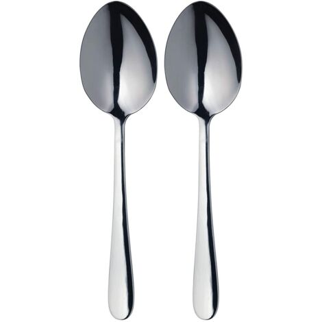 MasterClass Duo of Serving  Spoons of Stainless Steel, Set of 2 Spoons for Buffets, Dinners and Family Meals, Silver