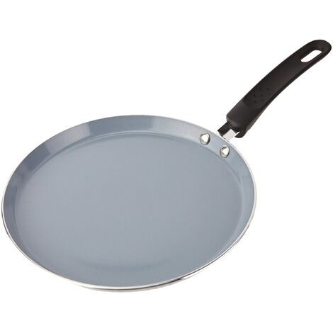 MasterClass Eco Induction Crepe / Pancake Pan con antiaderente più sano e senza PTFE, PFOA e BPA, alluminio / ferro, nero / blu, 24 cm