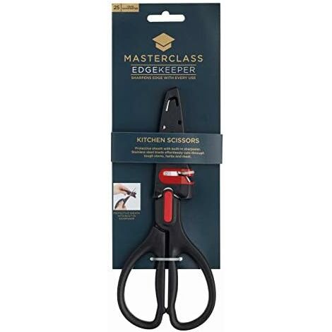 MASTERCLASS EdgeKeeper Küchenschere mit Schärfer Scheide, Edelstahl, schwarz