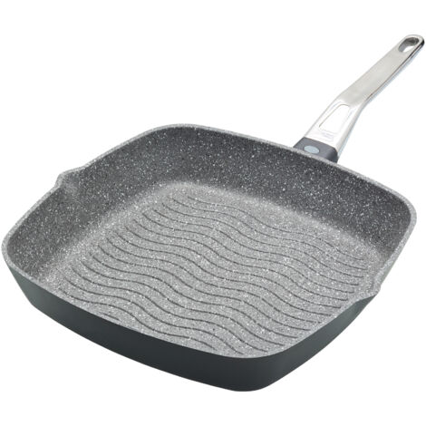 masterclass Induktionssichere Antihaft-Grillpfanne aus Aluminiumguss, 28 cm (11"), Grau