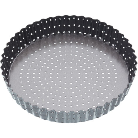 masterclass KitchenCraft Quicheform mit Löchern Doppelte Schicht Antihaft BPA frei dedede Carbon Stahl 23 cm