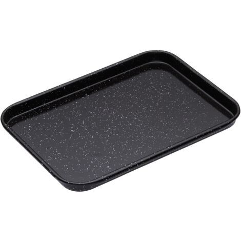MasterClass kleines Backblech, kratzfest emailliert und induktionsgeeignet, Edelstahl de 1 mm de dick, 24 x 18 cm, schwarz