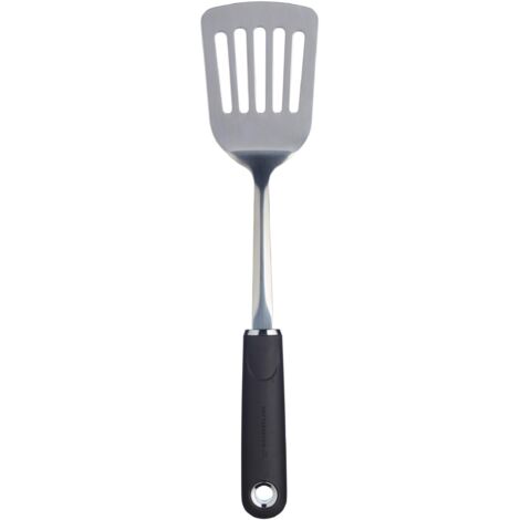 MasterClass MCSGNWSSST - Spatola per tagliare il pesce (manico degrip, acciaio inox), colore nero