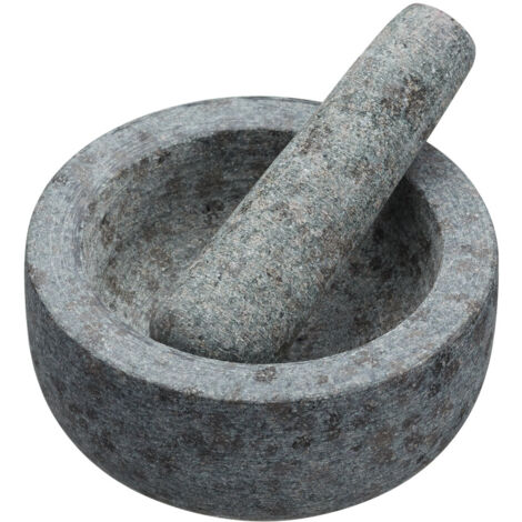 MasterClass, Mortier, Set de mortier de granit non poreux, 12 x 9 cm, Gris