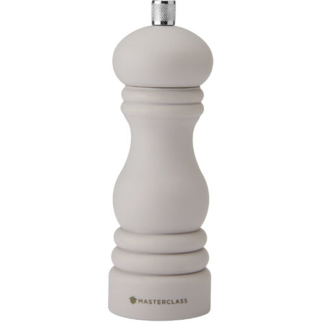 Masterclass salt or pepper mill with interchangeable caps, latte capstan mill with manual ceramic grinder, 17cm
