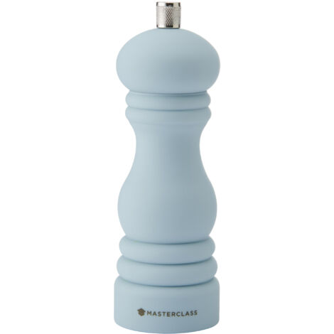 Masterclass salt or pepper mill with interchangeable caps, sky blue capstan mill with manual ceramic grinder, 17cm