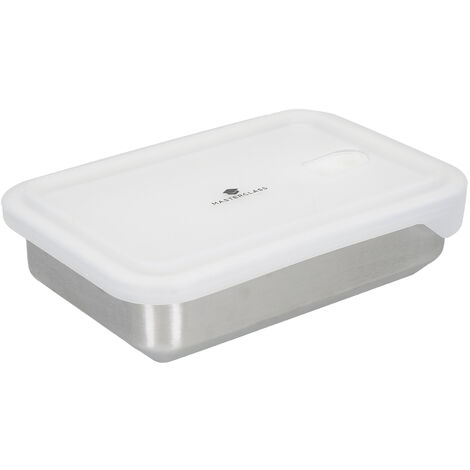 Relaxdays Meal Prep, Set da 10 Lunch Box, 4 Scomparti, 1000 ml, Microonde,  Plastica, Coperchio, 4,5x21,5x18x5 cm, Nero