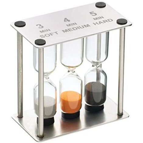 MasterClass Timer da Cucina a Clessidra Triplo, Acciaio Inox, Argentato, 9 x 12 x 16 cm