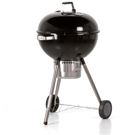 BRIGROS LA VOGLIA DI FARE MasterCook - Barbecue a Carbonella Diametro Griglia 57 cm, Barbecue con Ruote e Coperchio, BBQ a Carbone Dotato di Termometro e Sistema Raccogli Cenere, Altezza Griglia da Terra 78 cm (Ketty Nero)