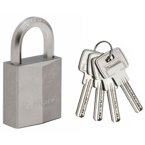 MASTERLOCK Cadenas laiton nickel 40mm anse hexagonale