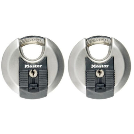 MasterLock Excell - Juego de 2 cerraduras de disco (70 mm, O10 mm)