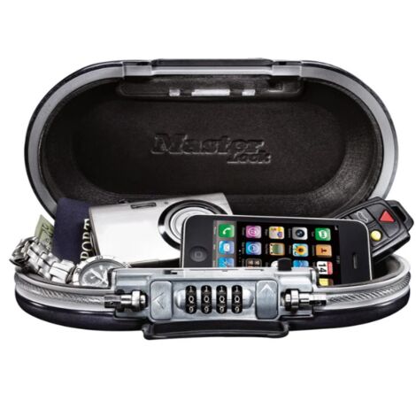 SEVENGIRL Masterlock Portable Cell Phone Storage Box Password Storage Box 5900-Black
