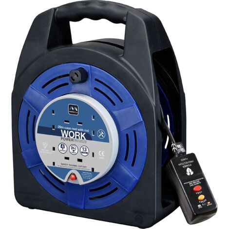 Masterplug Case Reel 240V 13A 4-Socket RCD & Thermal Cut-Out 20m MSTHBT20RCD