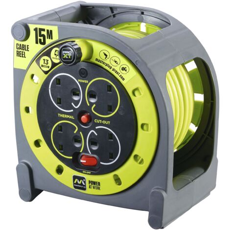 Masterplug PRO-XT Case Cable Reel 240V 13A 4-Socket 15m MSTHMU15134