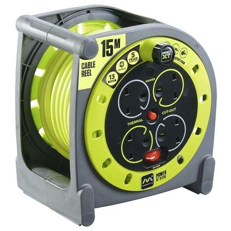 Masterplug PRO-XT Case Cable Reel 240V 13A 4-Socket 15m MSTHMU15134