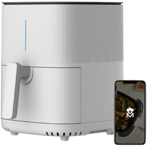 MasterPro I-Rocket 500  Friggitrice ad Aria  Bianco  Capacità di 5 L e 1500 W di Potenza  Schermo LED Touch e Cestello Antiaderente  Friggitrice ad Aria  Temperatura Regolabile 80-200ºC
