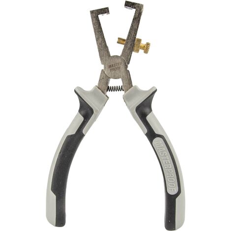 MASTERPROOF PROFESSIONAL Abisolierzange 160 mm, 2-K Griff, mit Öffnungsfeder