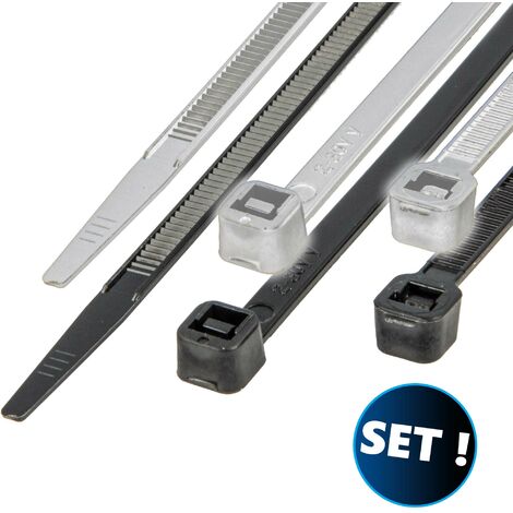 MASTERPROOF PROFESSIONAL Kabelbinder-Set 20-teilig 7,6 mm x 400 mm, je 10 x schwarz/weiß, UV-beständig