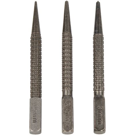 MASTERPROOF PROFESSIONAL Körner-Set 1,5 - 2,5 - 3 mm x 100 mm, gehärteter Carbon-Stahl