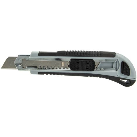 MASTERPROOF PROFESSIONAL Profi Cuttermesser 18 mm, mit Rastervorschub Auto-Stopp und Magazin m. 3 Klingen