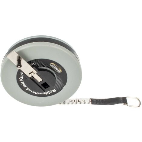 EUROTOOLS MASTERPROOF PROFESSIONAL Rollbandmaß 15 m, Kunststoffgehäuse mit Kurbel