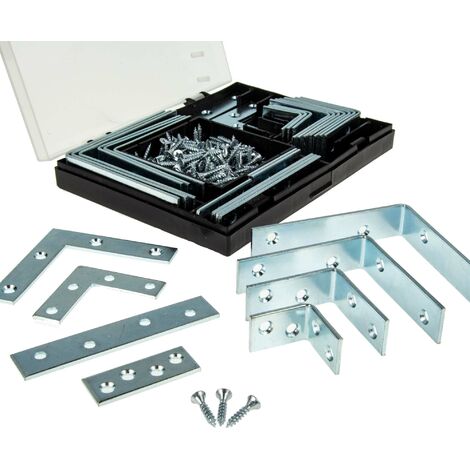 MASTERPROOF Sortiment Winkel- und Verbindungsbleche, 180-teilig