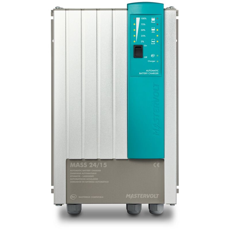 Chargeur de Batterie Mass 24V 15A - 2 Sorties MasterBus - Chargeur Haute Efficacité pour Batteries - Mastervolt