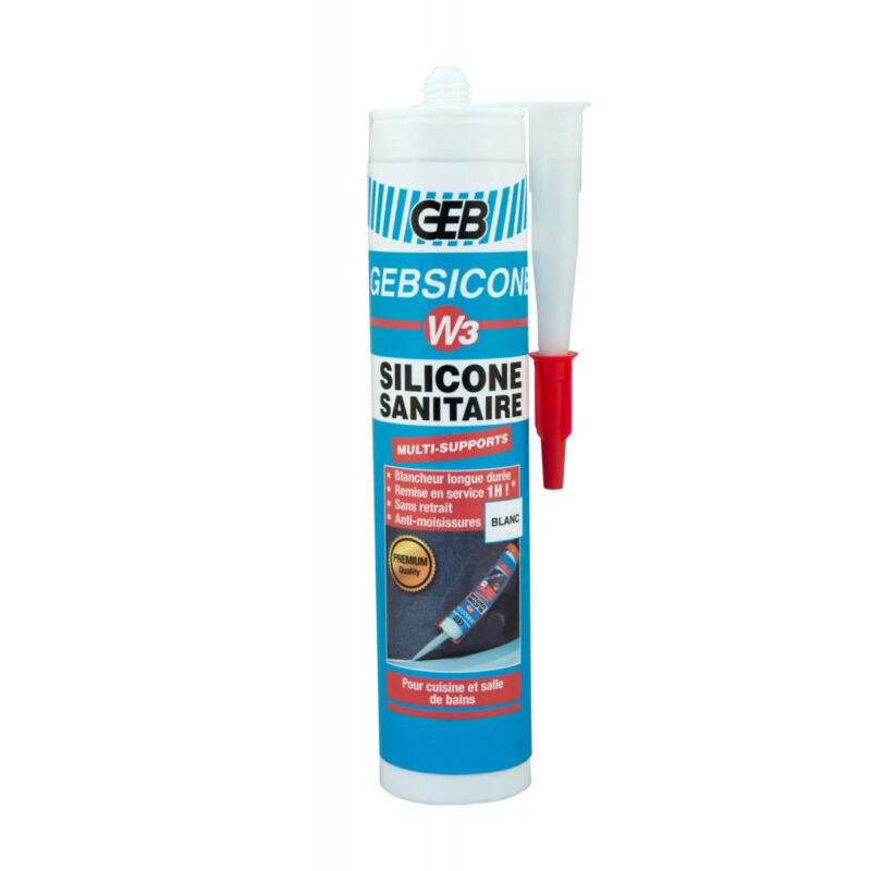 

GEB - Cartucho de silicona W3 280ml, de secado rápido, blanco