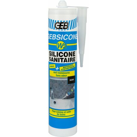 mastic 100% silicone étanchéité - gebsicone w2 - cartouche de 280ml - gris - geb 890522