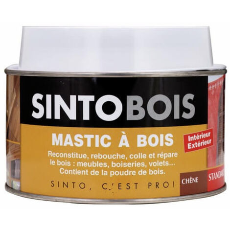 Mastic à bois Sintobois, chêne moyen, boîte de 500 ml - Sinto