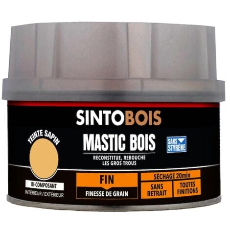 Mastic à bois SINTOBOIS FIN - 570 g - sapin - SINTO