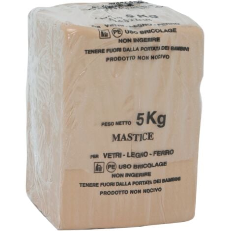 IDROWEB Mastic a' vitrage bois et fer a' base d'huile 5 kg pate d'e'tanche'ite' a' peindre prete a' l'emploi