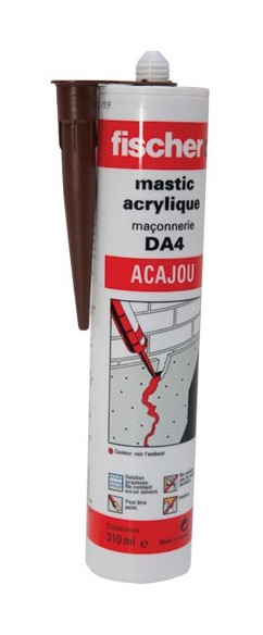 FISCHER - Mastic acrylique DA - acajou - 310 mL